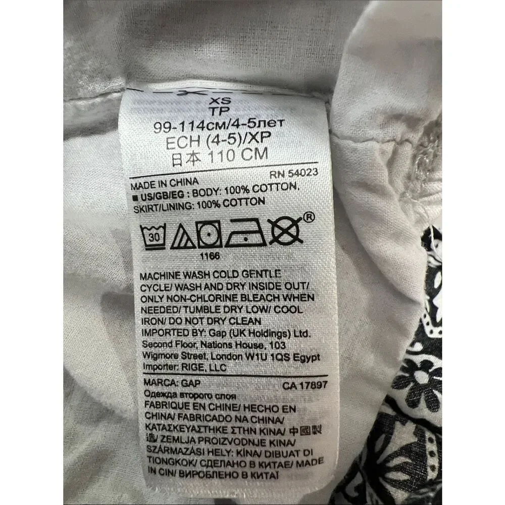 Gap Kids black and white tank dress size XS (4-5) E UC
